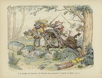 Bertrand du Guesclin erobert den Captal de Buch in der Schlacht von Cocherel, 1364